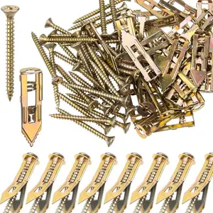 120 PCS Self-Drilling Drywall Anchors Screws Kit Steel No Drill Needed Holds 66 LB for Wall Hanging Ultra-Simple Installation Durable Reliable premium case Carbon Steel Anchors self  drilling  anchors Galvanized and Set  bolt hollow strong  wall gypsum bo