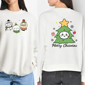 Double-Sided Merry Chiimas Sweatshirt, Cute Japanese Anime Manga Inspired Shirt, Unisex Shirt, Birthday gift for Men Women