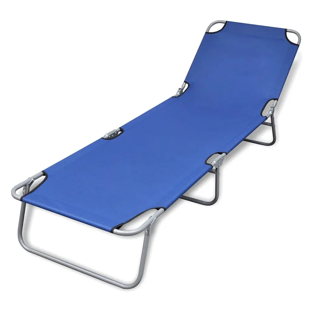 vidaXL Patio Lounge Chair Folding Sunlounger Outdoor Poolside Sunbed Steel 3005314