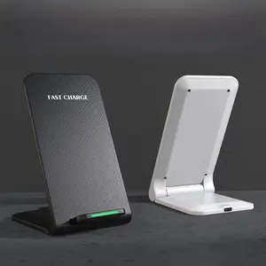 New Desktop Vertical 15w Wireless Charger Fast Charging Dock Dual Coils Horizontal Vertical Portable Foldable Charging Stand