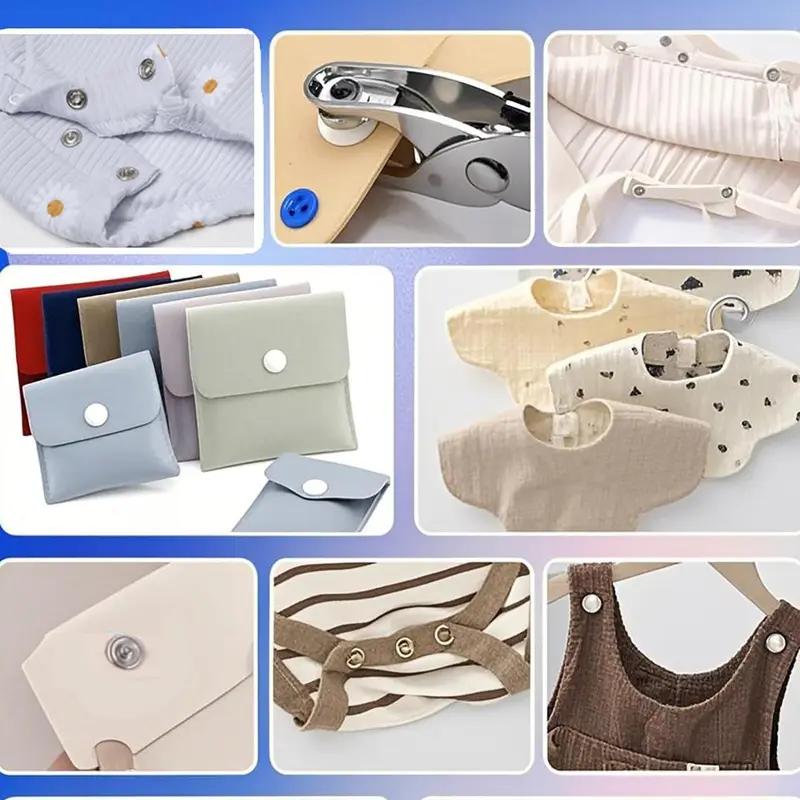 Metal snap button 9.5mm snap fastener kit, five claw bucklestrap tool set - used for DIY handicraft production, clothing,hat and sewing work, installation tools and storage boxes,snap fastener fitter tools, multi claw snap button for leathersewing