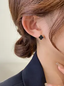 Four-Leaf Clover Earrings, S925 Silver Needle, Unique Design, Perfect for Daily Wear & Parties, Ideal Birthday Gift, Mother's Day Present