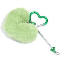 ZK564012  Heart pom-pom keychain  green/5pcs