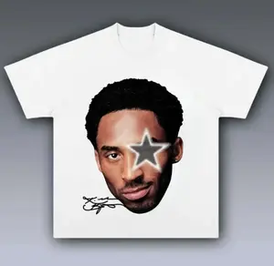 TLXT Youth and Adult Kobe Big Face Grey Star Graphic T-Shirt 100% Cotton Comfortable Short Sleeve Clothing Great Gift Idea