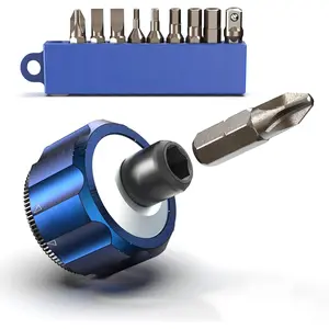 - 11 count 1/4 Inch Drive Mini Palm Ratchet Kit, Compact Finger Ratchet Wrench with S2  Bits, Reversible Low Profile Socket Driver for Tight Spaces and EDC Repair