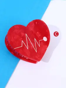 Nurse Themed Hair Claws, Cute Nurse Heart Shaped Syringe Design Hair Claws, Fashionable Hair Accessories for Women & Girls, Nurse Heart Shaped Hair Clip