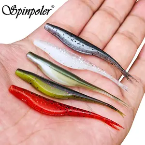Spinpoler Jerkbait Fishing Lure, 7cm Fish Shape Shad, Finesse Mini Tiny Fluke, Deep Belly Split Tail, Tpr Floating Soft Plastic