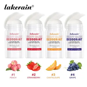 1 Piece Natural Body Care Deodorant, Gentle Long-lasting Invisible Body Deodorant Cream, Aluminum-free, Round Tube Cream, Fruity Fragrance, For Women and Girls