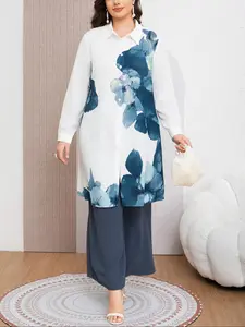 Women's Fashionable Loose-Fitting Printed Shirt Set, High-Quality Casual for Various Occasions, Perfect for Daily Wear & Parties