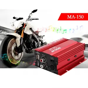12V 2 Channel Car Amplifier, MA150 500W Mini HiFi Car Audio Power Amp, Compact RCA Input Car Speaker Amplifier for Car, Motorcycle, Red