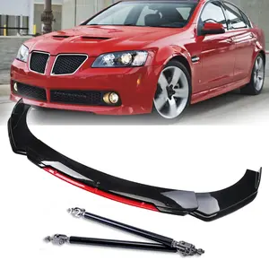 For Pontiac G8 GT GTO GLK Front Bumper Lip Spoiler Body Kit Red +Strut Rods