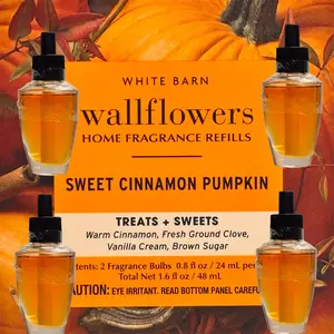 White Barn Sweet Cinnamon Pumpkin wallflowers Refill 4pack Treat &Sweets Home Fragrances Plugs