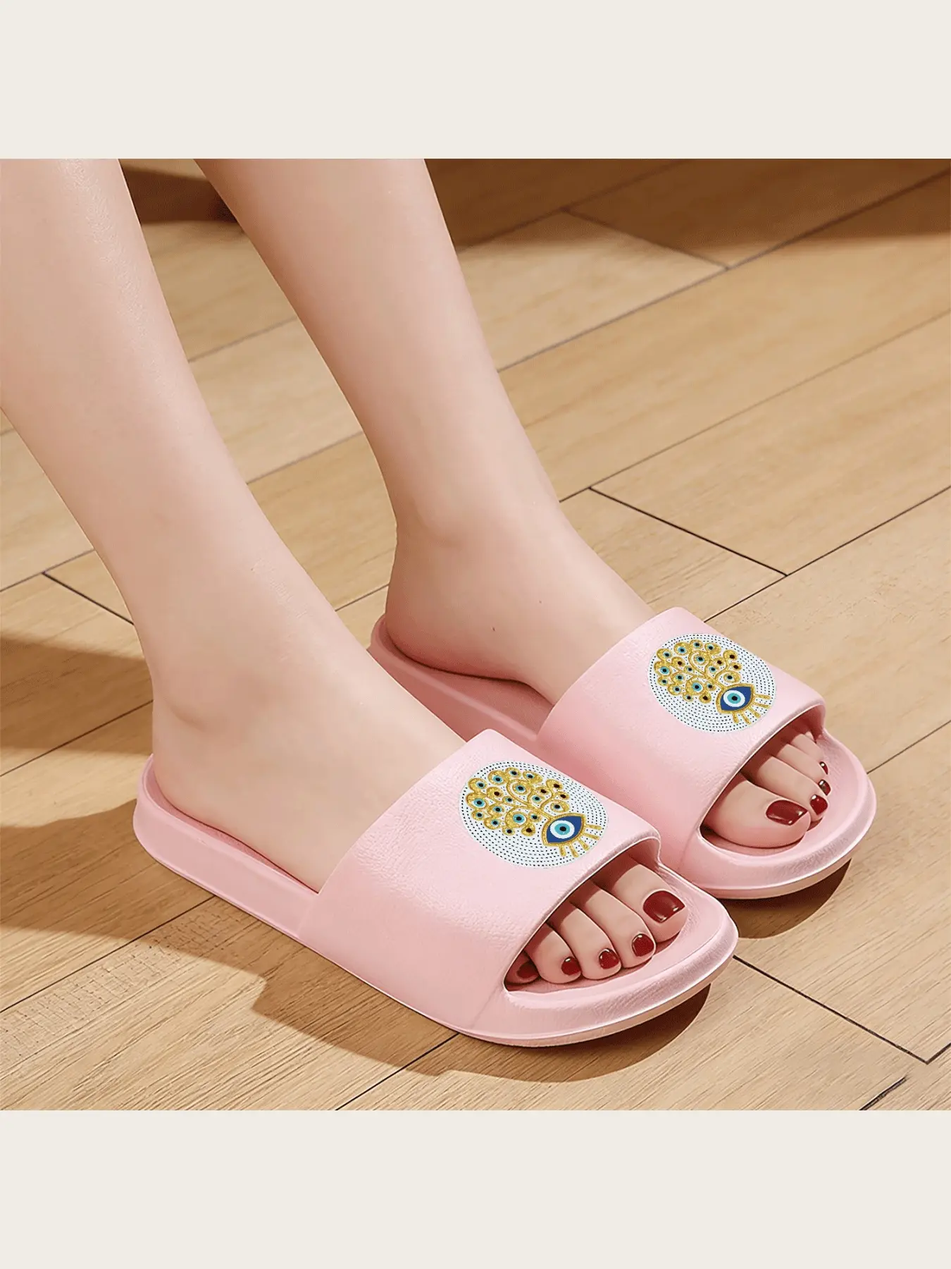 Evil Eye Tree of Life Slippers for Women Men Non-Slip Indoor Outdoor Comfortable Soft Sole Home Sandals Fashion Turkish Greek Amulet Protection Decorative Footwear