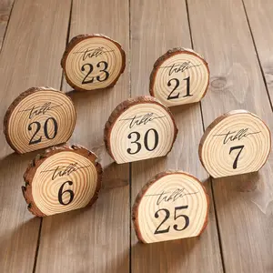 31 count Wooden Wedding Table Numbers 1-30, Wooden Restaurant Table Numbers Centerpieces Decoration for Weddings, Reception, Special Events, and Restaurant Use