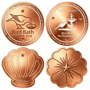 2mm Thick Reinforced Copper Bird Bath Disk |     Keep Garden Water Clean & Attract Wild Birds