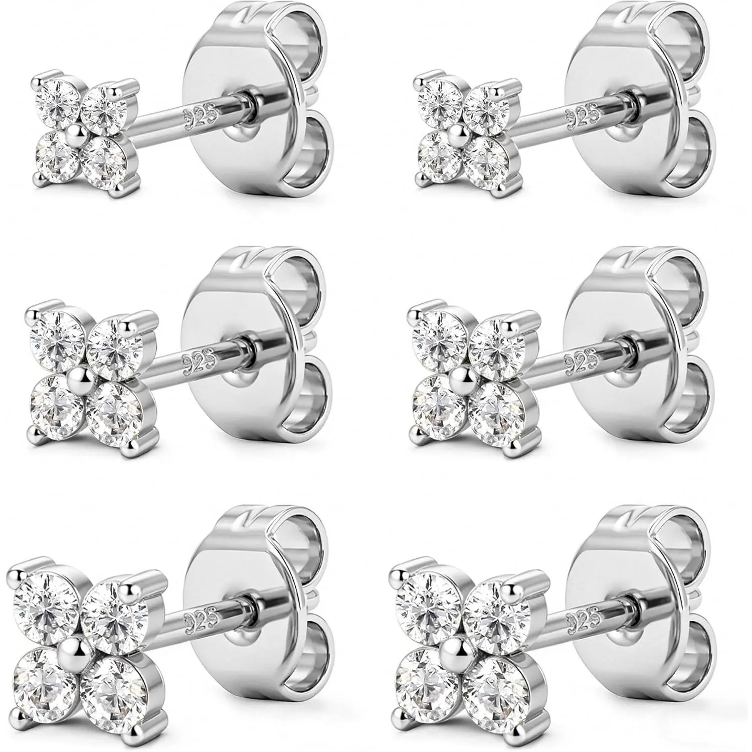 YADOCA 925 Sterling Silver Stud Earrings for Women 14K Plated Gold Hypoallergenic Earrings Stacks For Sensitive Ears Cute Tiny Dainty Cartilage Tragus Earring Sets for Multiple Piercing Jewelry Gifts 3 Pairs