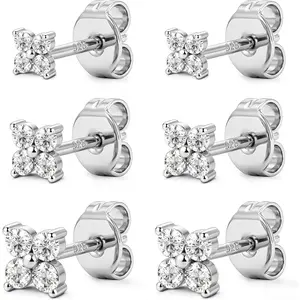 YADOCA 925 Sterling Silver Stud Earrings for Women 14K Plated Gold Hypoallergenic Earrings Stacks For Sensitive Ears Cute Tiny Dainty Cartilage Tragus Earring Sets for Multiple Piercing Jewelry Gifts 3 Pairs