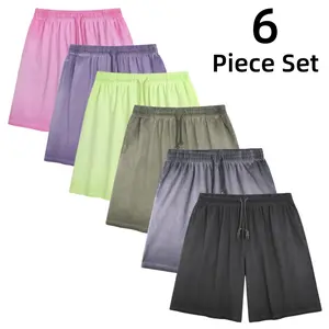 6 Pack Men’s Cotton Drawstring Shorts, Oversized Loose Fit Casual Lounge Gym Shorts with Elastic Waist, Summer Everyday Shorts