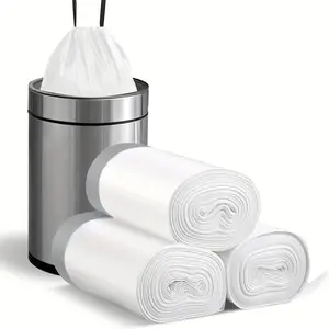Small drawstring garbage bags, trash can liners, suitable for use in bathrooms, bathrooms, bedrooms, offices and toilets.