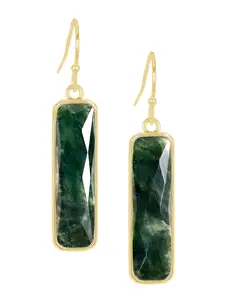 Moss Agate Rectangle Drop Earrings, Handmade Jewelry, Gift For Her, Unique Earrings, Trendy Jewelry