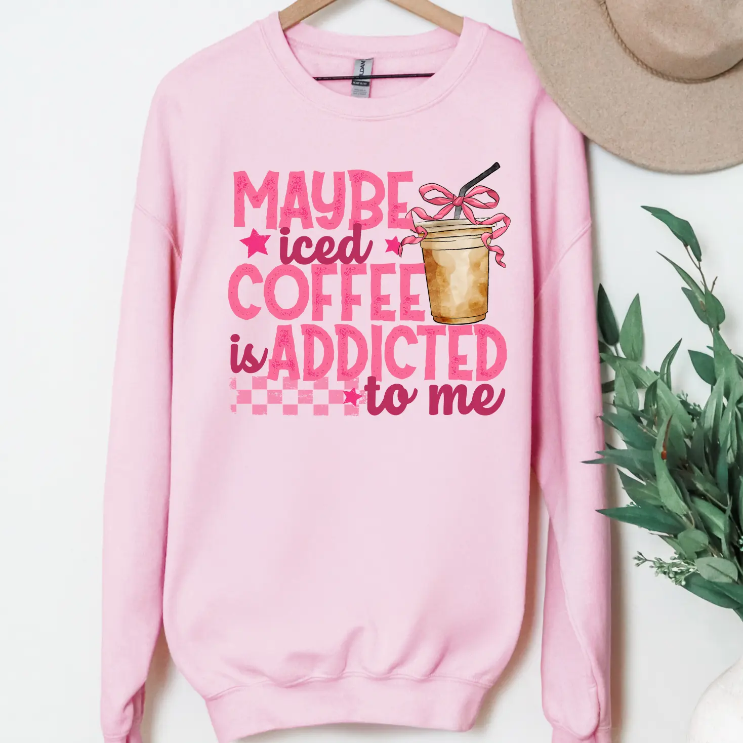 Maybe Iced Coffee Is Addicted To Me T-Shirt or Sweatshirt, DTG Printed