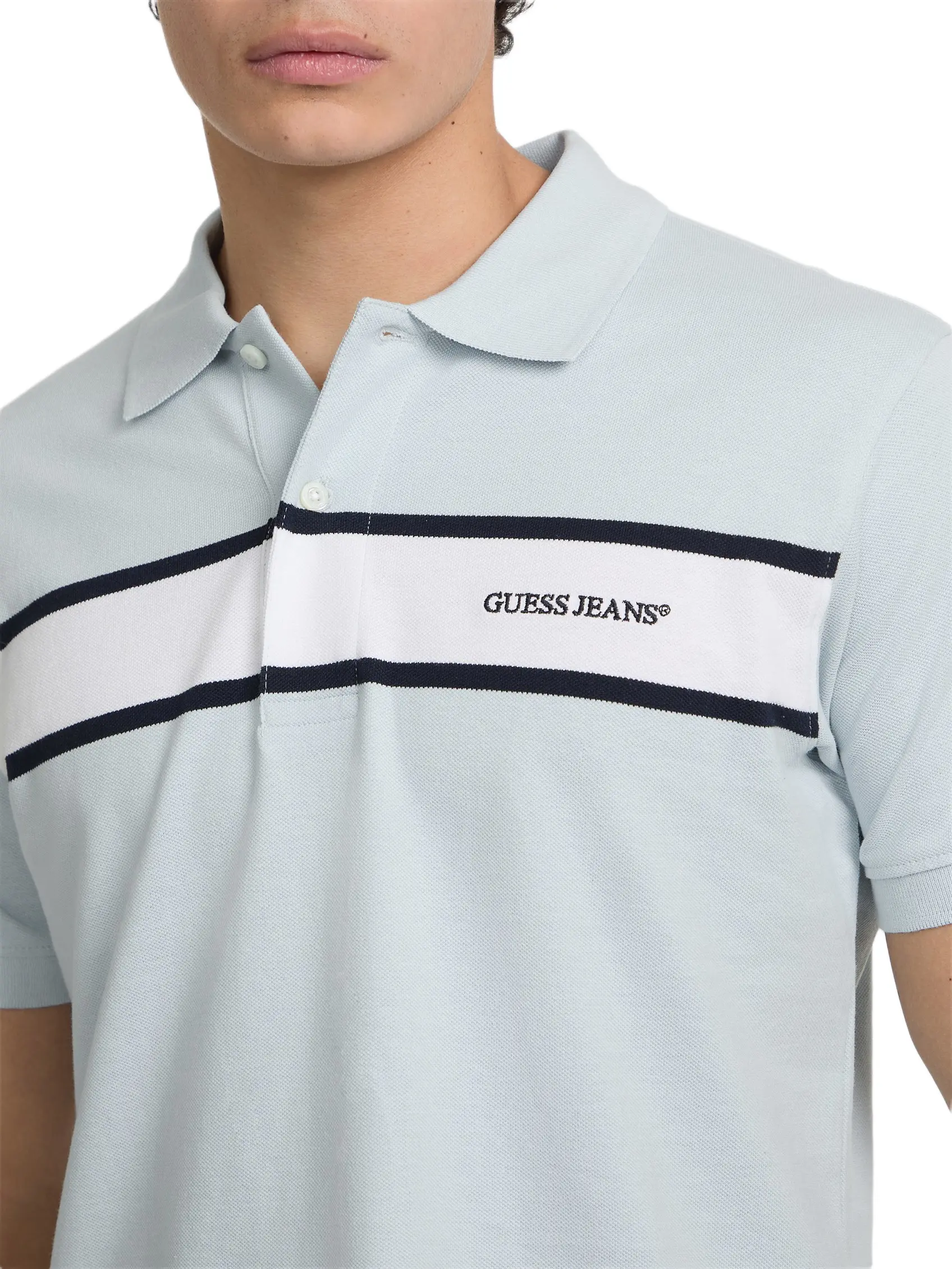 GUESS Jeans Male Piquet Striped Polo