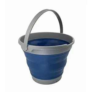 SAMMART 10L (2.6 gallons) Collapsible Plastic Bucket - Foldable Round Tub with Handle- Portable Fishing Bucket/Water Pail - Pop Up Saving Beach Outdoor