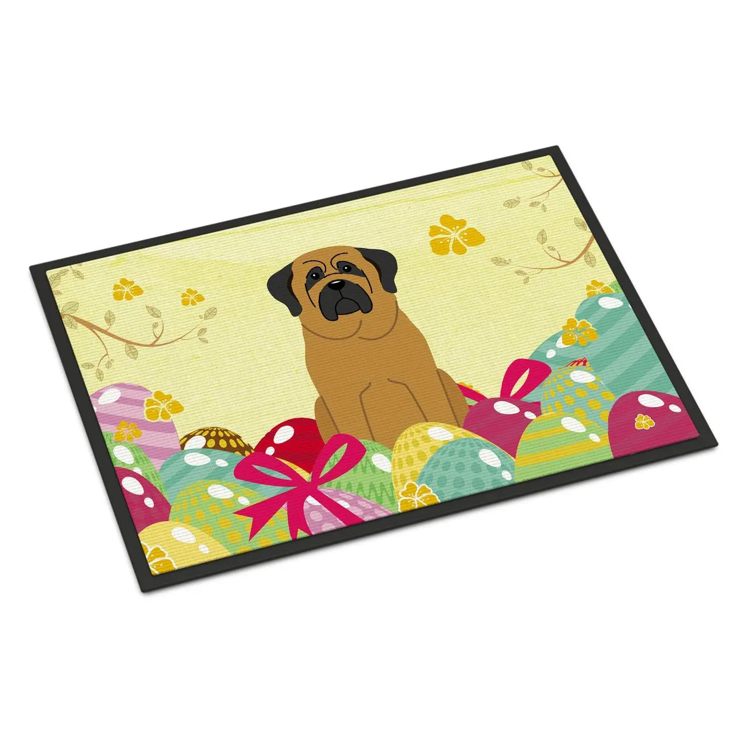 Easter Eggs Layered Polyester Felt Weatherproof Mastiff Mat, 18x27 inches, Indoor-Outdoor Household Textile Rug (BB6018MAT), Durable