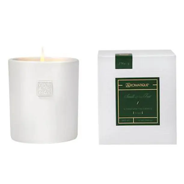 SMELL OF THE TREE Aromatique Boxed 9 oz White Ceramic Scented Jar Candle