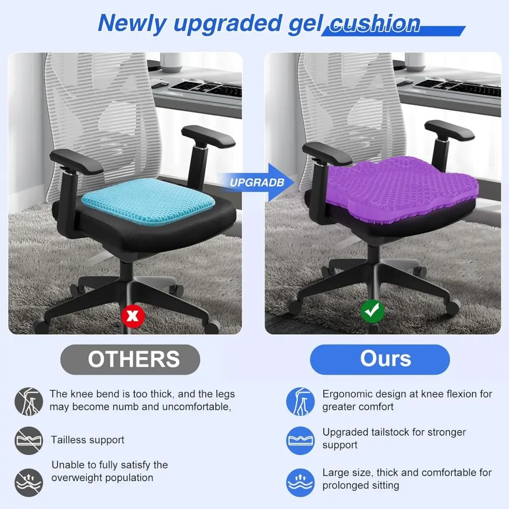 FABRICK × have a good time CUSHION Thick 19.7in Seat Cushion, Gel Seat Cushion for Long Sitting-For