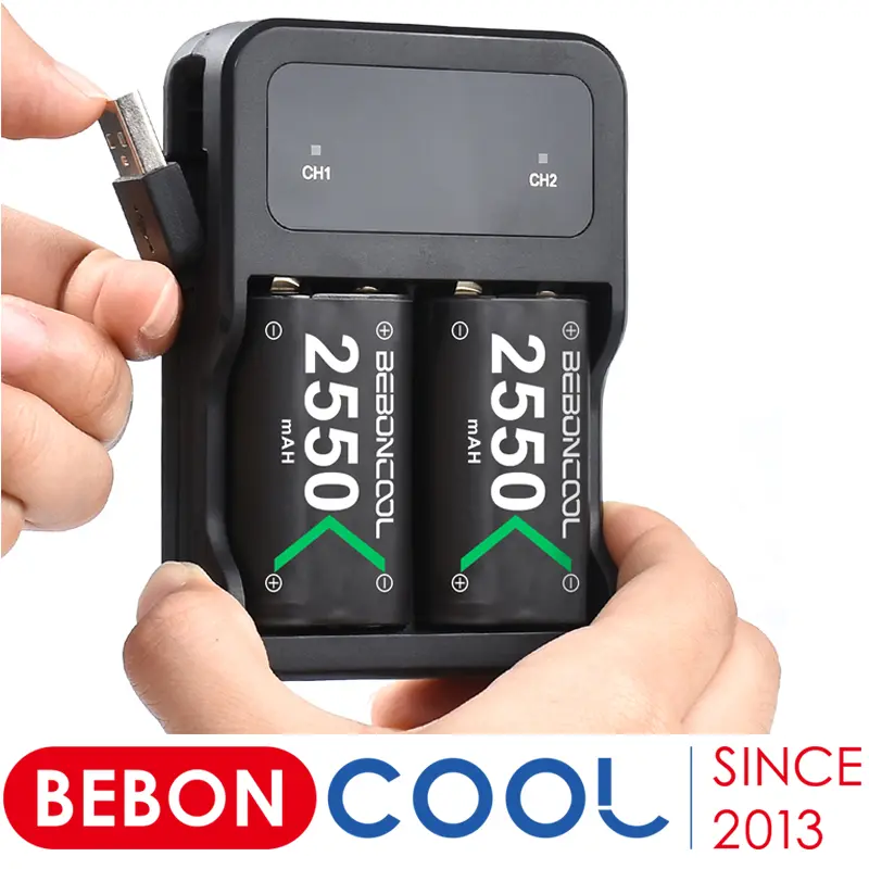 BEBONCOOL  2x2550mAh Rechargeable Battery Pack For Xbox Series S/X/Xbox One S/X/Xbox One Wireless Controller Battery+USB Charger
