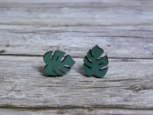 Monstera Leaf Stud Earring