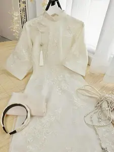 Set Traditional Vietnamese Double Layers Ao Dai - Bộ áo dài thiết kế hiện đại - Ready to ship- With pant