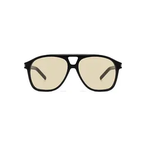 Retro Futurism: Plastic Brain Double Bridge Sunglasses, Amber Lens, Effortless Chic for Daily & Vacation Looks