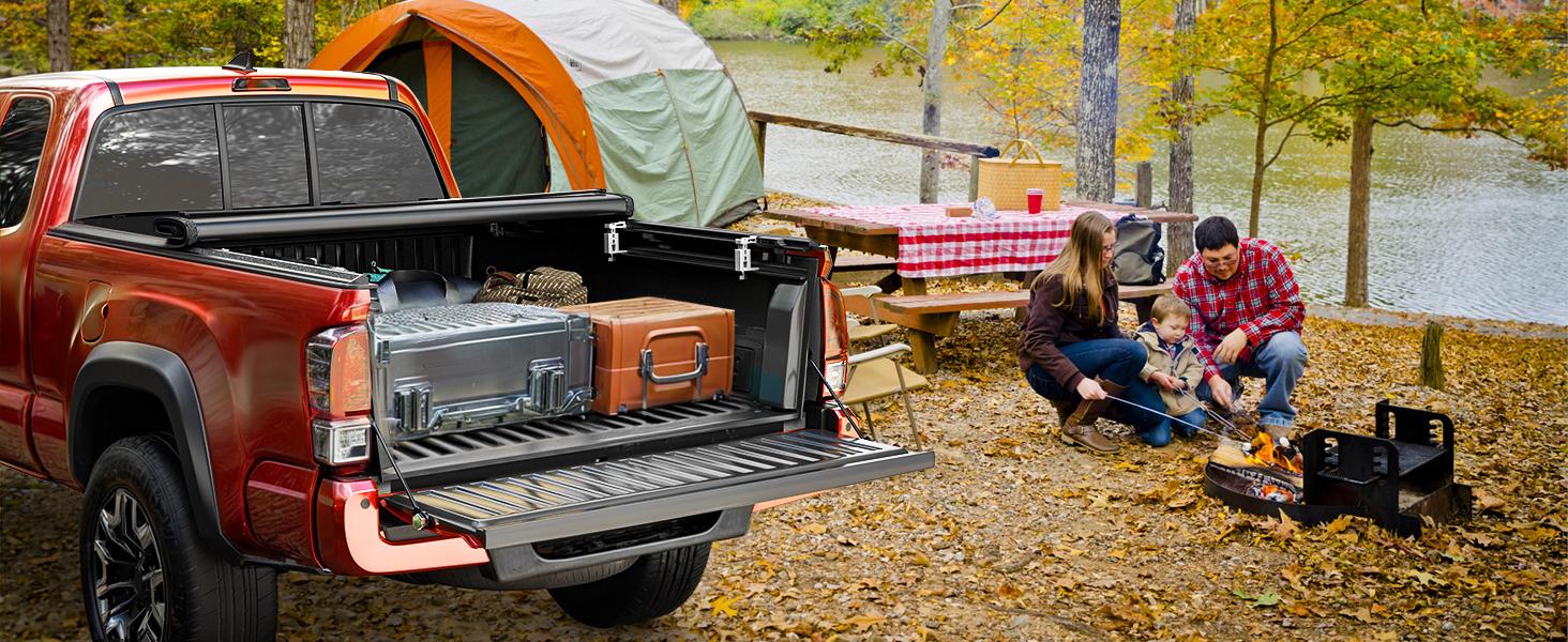 6.9 ft Soft Roll Up Truck Bed Tonneau Cover Compatible with  2020-2025 Chevy Silverado/GMC Sierra 2500 3500 HD, Fleetside 6.9 Feet Bed