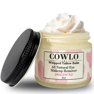 Cowlo All-Natural Eye Makeup Remover Whipped Tallow Balm Unscented 2oz Gentle Formula for Makeup Removal 50G
