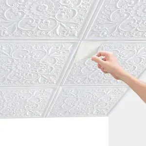 Ceiling Tiles, Peel and Stick Foam, Waterproof Easy to Install and Cut for Ceiling and Wall Decor, 16 Pack, Covered 21 Sq.Ft (13.8 x 13.8 inch)