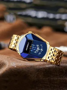 Men's Fashion Irregular Dial Design Watch, Casual Trendy Wristwatch, Casual Quartz Watch for Party, Party Watch, Daily Clothing Decor, Trendy All-match & Exquisite Watch for Birthday Gift with Box