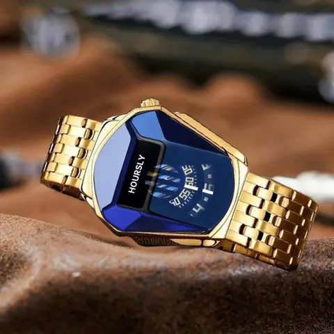 Men's Fashion Irregular Dial Design Watch, Casual Trendy Wristwatch, Casual Quartz Watch for Party, Party Watch, Daily Clothing Decor, Trendy All-match & Exquisite Watch for Birthday Gift with Box, Fashion Wristwatches