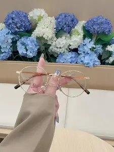 Unisex Fashion Round Frame Eyeglasses, Classic Transparent Lens Eyeglasses, Anti-blue Light Computer Eyeglasses, Fashion Eyewear Accessories for Daily Wear, Trendy Frames, Stylish Trendy Eyewear