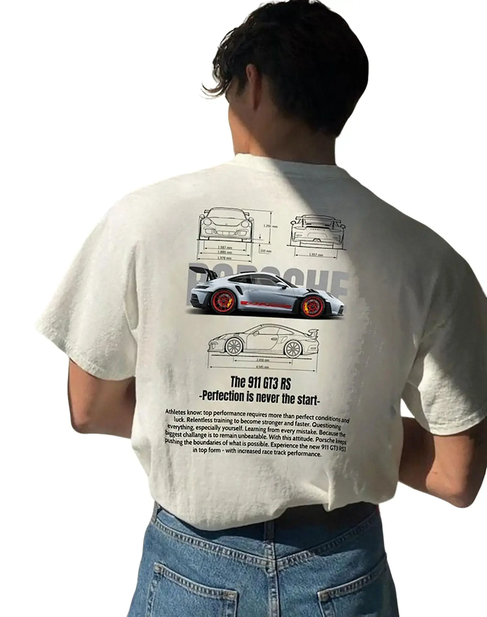 Porsche 911 GT3 RS Aesthetic Tshirt Cotton Fabric
