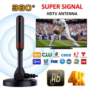 Long Range Digital TV Antenna Amplified HD Reception for Smart & Traditional TVs Ultra Compact Magnetic Base Supports 4K 1080P Fire TV 360° Super Signal