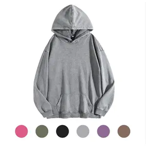 Oversized men’s and women’s pickled hooded sweatshirt pullover, retro loose fit, winter long-sleeve T-shirt set — casual streetwear, GARMENTARY