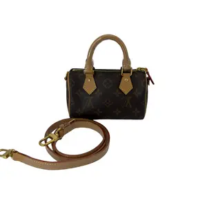 Pre-owned Louis Vuitton Used monogram nano speedy mini handbag with detachable crossbody strap