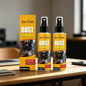 2-Pack Rust Remover Spray (120ML*2), Gentle Metal Cleaning, Lubricates and Reduces Noise, Effective Rust Removal, Adds Shine, Multi-Surface Use