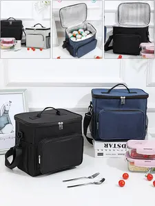 Single Pack Handheld Picnic Bag Ice Cooler Large Capacity Crossbody Lunch Bag Outdoor Insulated Storage Bag Soft Sided Cooler