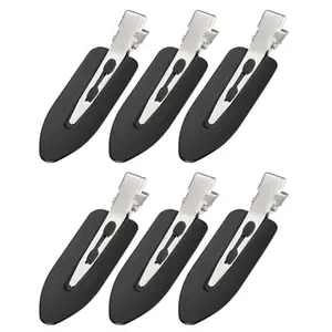 Set of Elegant Oval Hair Clips - No Bend Plastic Styling Clips for Salon, No Crease, No Dent, Ideal for Bangs, Waves, Makeup, Solid Color, Cute Individual Pieces, Flat Hair Clips