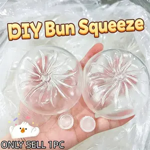 1pc DIY Transparent Dumpling Stress Ball Mold, Customizable Baozi Relaxation Kit, Handmade Craft Supplies for Parties, Festive Gifts