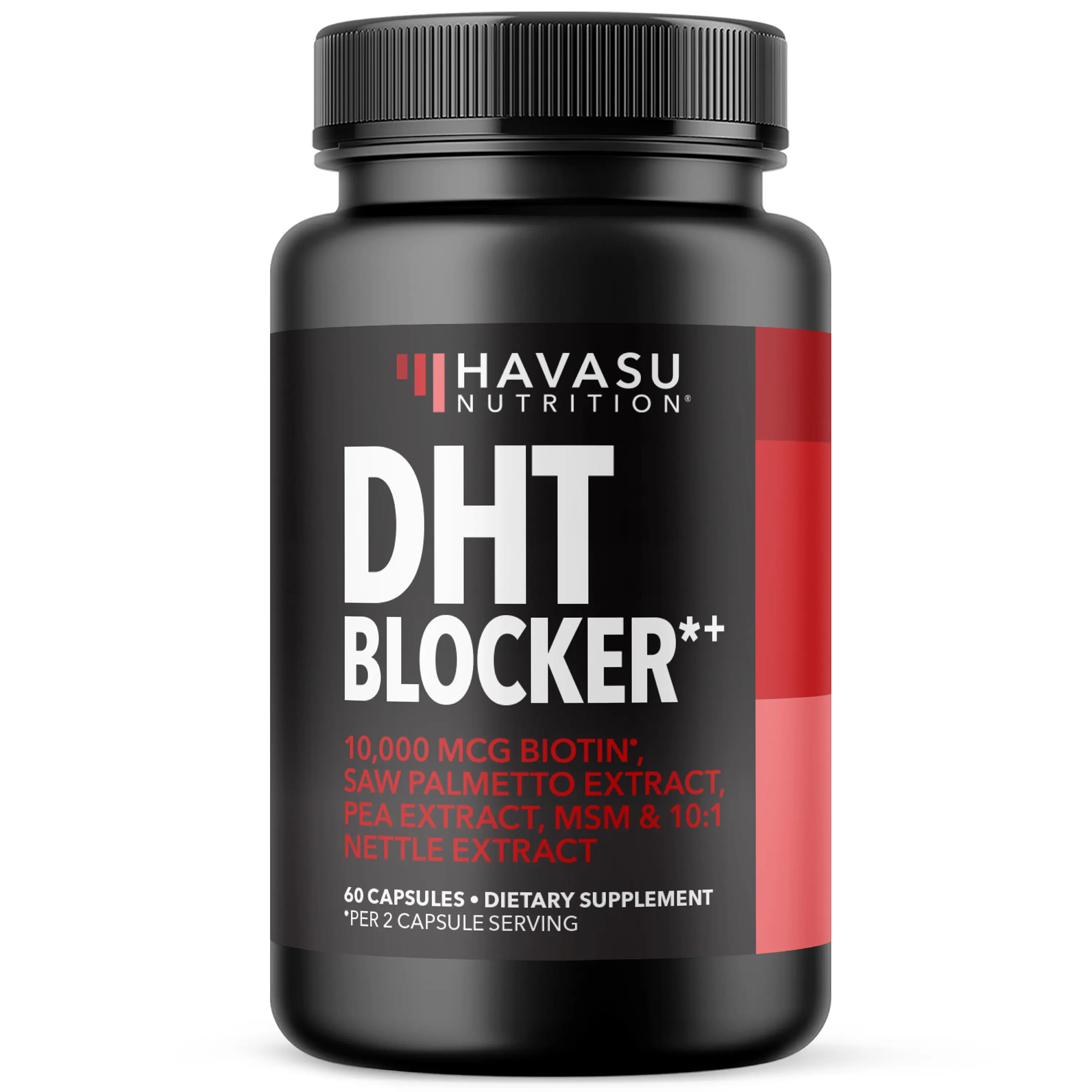 DHT Blocker for Men with Biotin 10000mcg, Saw Palmetto Extract & MSM - Supports Normal Healthy Hair Growth - With Pea Extract & Stinging Nettle - Vegan, Non-GMO, Gluten Free - 30 Servings