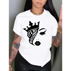 It's My Birthday Queen Crown T-Shirt| Black Woman Birthday Graphic Tee for Her